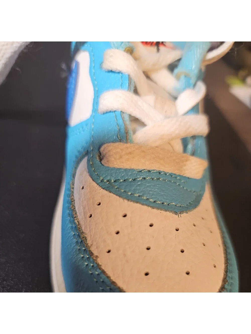 Nike Force 1 LV8 2 Little Kids Blue And White Low Top Lace Up Sneakers Size 8C